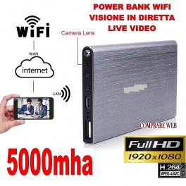 POWER BANK WIFI 3G VIDEOSORVEGLIANZA MICROSPIA TELECAMERA NASCOSTA P2P IP 1920x1080P HD 5000mha POWER BANK WIFI 3G VIDEOSORVEGLIANZA MICROSPIA TELECAMERA NASCOSTA P2P IP 1920x1080P HD 5000mha