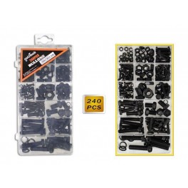 KIT 240 BULLONI ESAGONALI Neri DADI e RONDELLE GROWER BOX SCATOLA SET FAI DA TE KIT 240 BULLONI ESAGONALI Neri DADI e RONDELLE GROWER BOX SCATOLA SET FAI DA TE