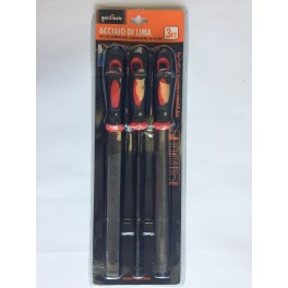 Kit 3 pezzi LIME e RASPE con Manico per METALLO FERRO Lunghezza Totale 300 mm Kit 3 pezzi LIME e RASPE con Manico per METALLO FERRO Lunghezza Totale 300 mm