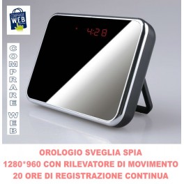 SVEGLIA OROLOGIO SPECCHIO SPY SPIA CAM TELECAMERA 1280X960 MICRO CAMERA RILEVATORE DI MOVIMENTO SVEGLIA OROLOGIO SPECCHIO SPY SPIA CAM TELECAMERA 1280X960 MICRO CAMERA RILEVATORE DI MOVIMENTO