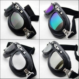 OCCHIALI MOTO SCOOTER CUSTOM AVIATORE STILE VINTAGE MONTATURA NERA OCCHIALI MOTO SCOOTER CUSTOM AVIATORE STILE VINTAGE MONTATURA NERA