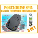 PORTACHIAVI SPIA TELECOMANDO SPY CIMICE MICROCAMERA CON FOTOCAMERA E VIDEOCAMERA