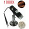 MICROSCOPIO DIGITALE USB 1000X REGOLABILE ENDOSCOPIO LENTE DI INGRANDIMENTO CON SUPPORTO