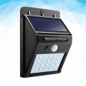LUCE LED LAMPADINA PANNELLO SOLARE PIR SENSORE DI MOVIMENTO PER ESTERNO 20 LED