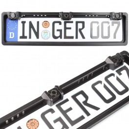 PORTATARGA CON TELECAMERA POSTERIORE 8 LED E SENSORI DI PARCHEGGIO 170° AUTO VIDEOCAMERA DVR