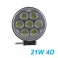 FARO LED TONDO 21W LUCE DA LAVORO PER AUTO MOTO CAMION 12V 24V