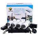 KIT VIDEOSORVEGLIANZA HD NVR WIFI JORTAN A 4 CANALI CON 4 TELECAMERE INCLUSE AHD 1,3 MP