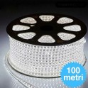 STRISCIA LED LUMINOSA 100 MT LUCE BIANCO FREDDA 5050 220V
