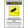 12 X CARTELLO AREA SOTTOPOSTA A VIDEOSORVEGLIANZA - ADESIVO E PLASTIFICATO