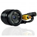 TELECAMERA POSTERIORE 9 LED RETROMARCIA INFRAROSSI VISIONE NOTTURNA AUTO CAMPER 120° DA INCASSO