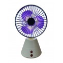 Mini Ventilatore Portatile Ricaricabile con 4 Velocità, Rotazione Automatica, Luce LED Regolabile, Silenzioso da Tavolo, Type-C