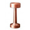 Lampada da Tavolo Touch da Scrivania, da Comodino. Design Minimal Industrial. Colore Rame. Dimmerabile, Portatile e Ricaricabile